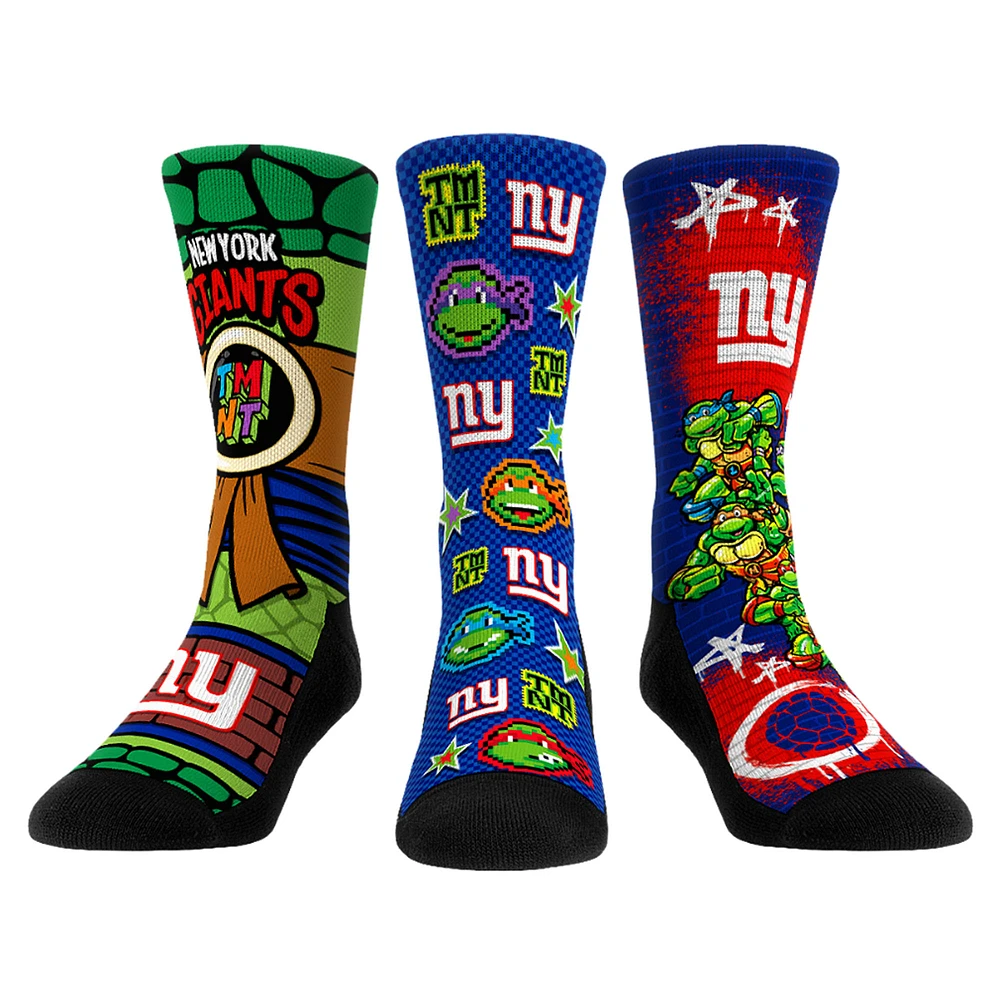 Unisex Rock Em Socks Royal New York Giants TMNT Three-Pack Crew Sock Set
