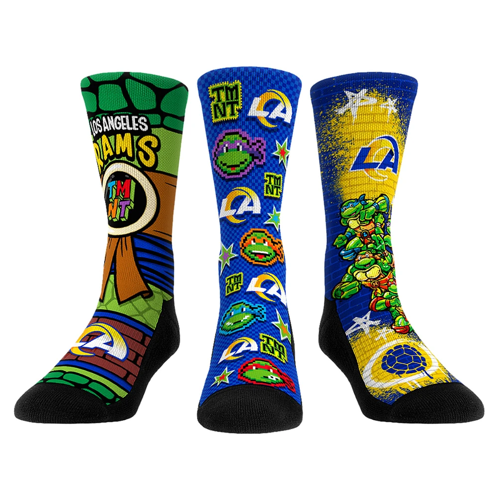 Unisex Rock Em Socks Royal Los Angeles Rams TMNT Three-Pack Crew Sock Set