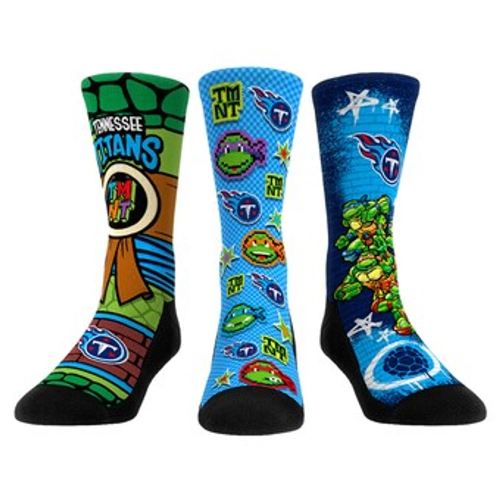 Unisex Rock Em Socks Light Blue Tennessee Titans TMNT Three-Pack Crew Sock Set