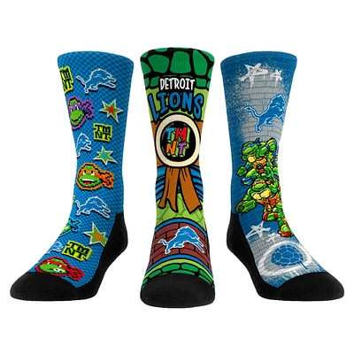 Unisex Rock Em Socks Light Blue Detroit Lions TMNT Three-Pack Crew Sock Set
