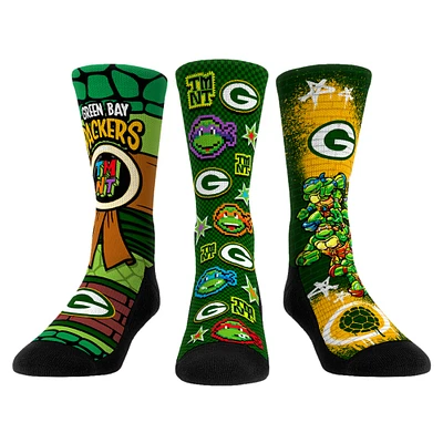 Unisex Rock Em Socks Green Bay Packers TMNT Three-Pack Crew Sock Set