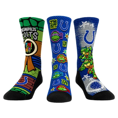 Unisex Rock Em Socks Royal Indianapolis Colts TMNT Three-Pack Crew Sock Set