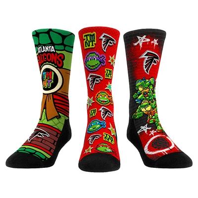 Unisex Rock Em Socks Red Atlanta Falcons TMNT Three-Pack Crew Sock Set