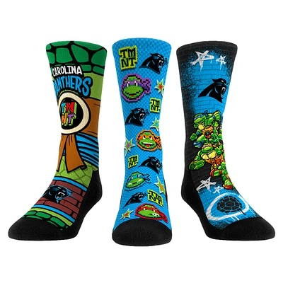 Unisex Rock Em Socks Light Blue Carolina Panthers TMNT Three-Pack Crew Sock Set
