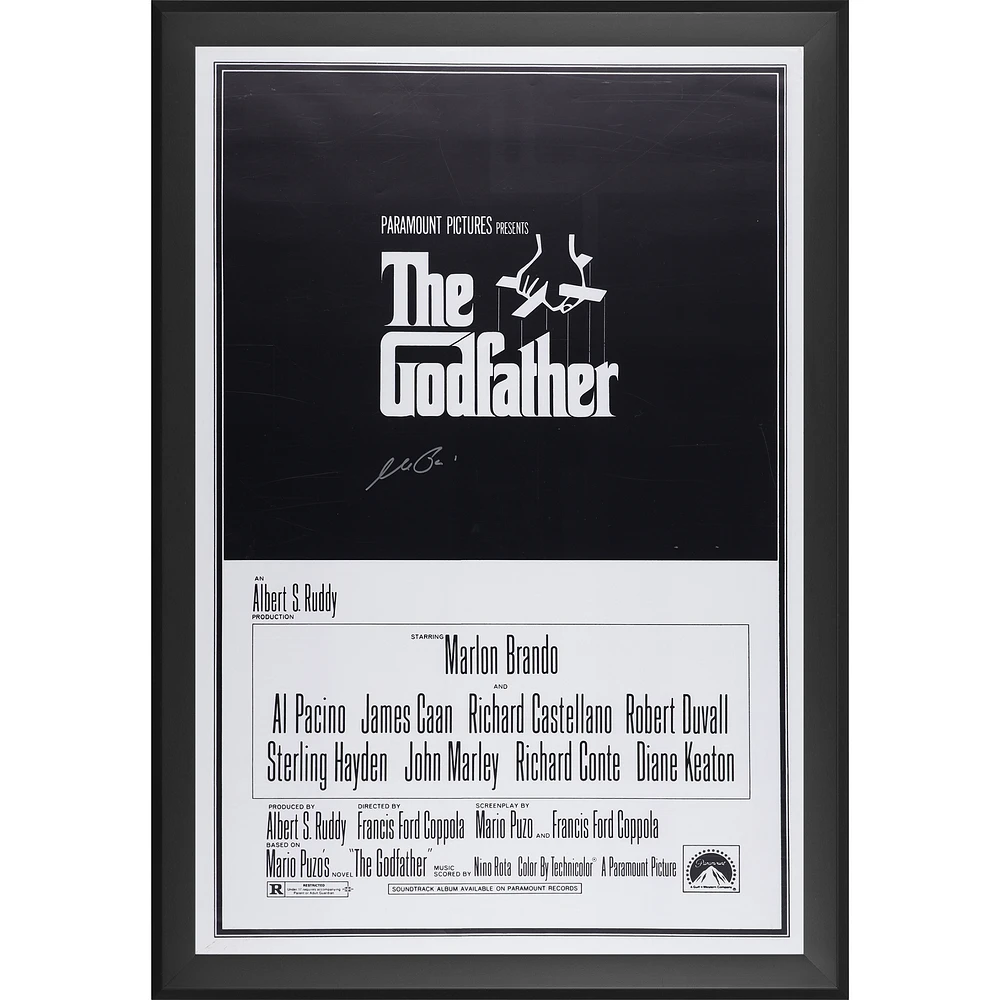 Al Pacino The Godfather Autographed Framed 27" x 40" Movie Poster