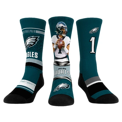 Unisex Rock Em Socks Jalen Hurts Philadelphia Eagles 3-Pack Crew Sock Set