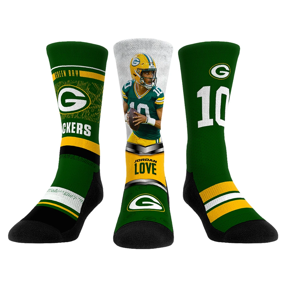 Unisex Rock Em Socks Jordan Love Green Bay Packers 3-Pack Crew Sock Set
