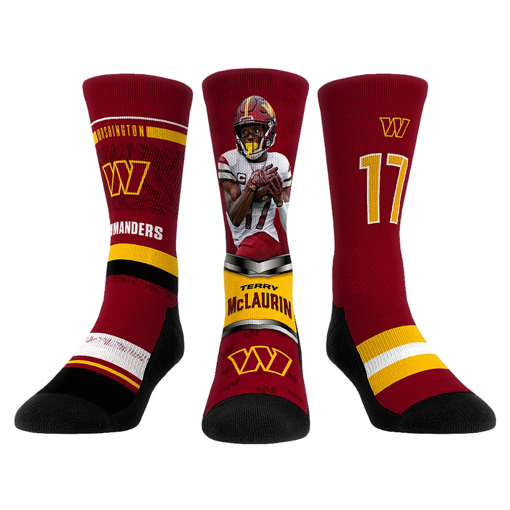 Unisex Rock Em Socks Terry McLaurin Washington Commanders 3-Pack Crew Sock Set