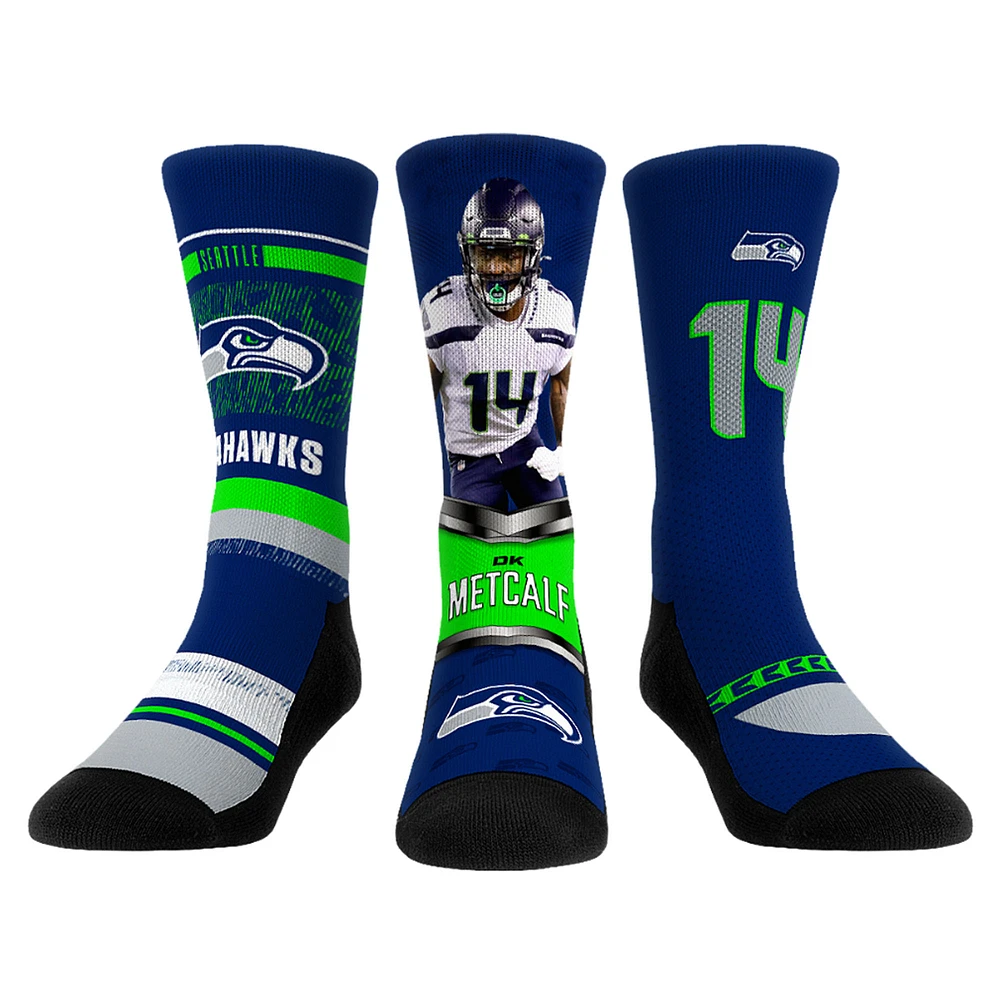 Unisex Rock Em Socks DK Metcalf Seattle Seahawks 3-Pack Crew Sock Set