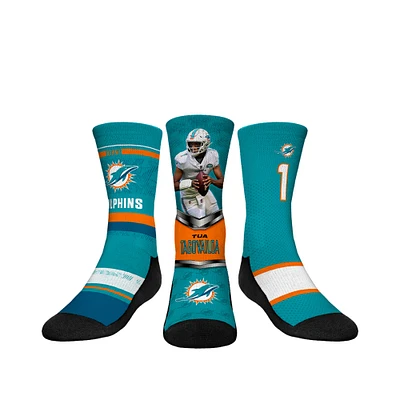Youth Rock Em Socks Tua Tagovailoa Miami Dolphins 3-Pack Crew Sock Set