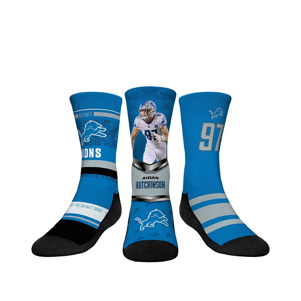 Youth Rock Em Socks Aidan Hutchinson Detroit Lions 3-Pack Crew Sock Set