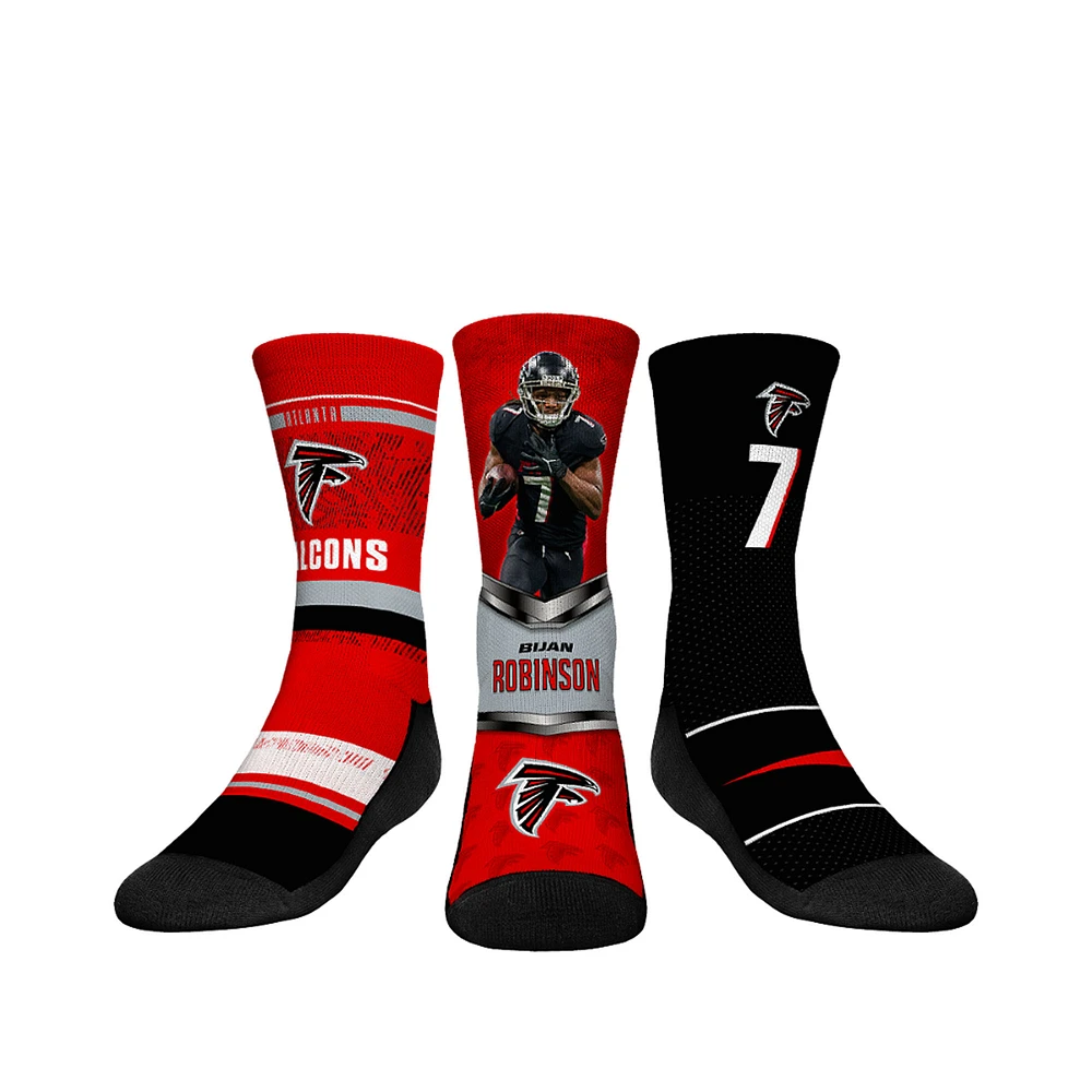 Youth Rock Em Socks Bijan Robinson Atlanta Falcons 3-Pack Crew Sock Set