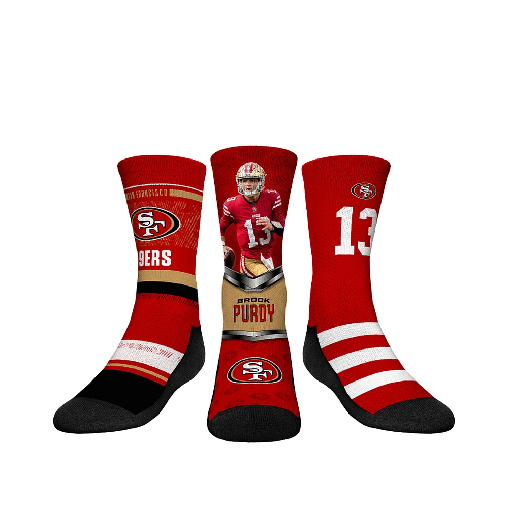 Youth Rock Em Socks Brock Purdy San Francisco 49ers 3-Pack Crew Sock Set