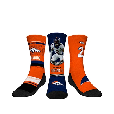 Youth Rock Em Socks Patrick Surtain II Denver Broncos 3-Pack Crew Sock Set