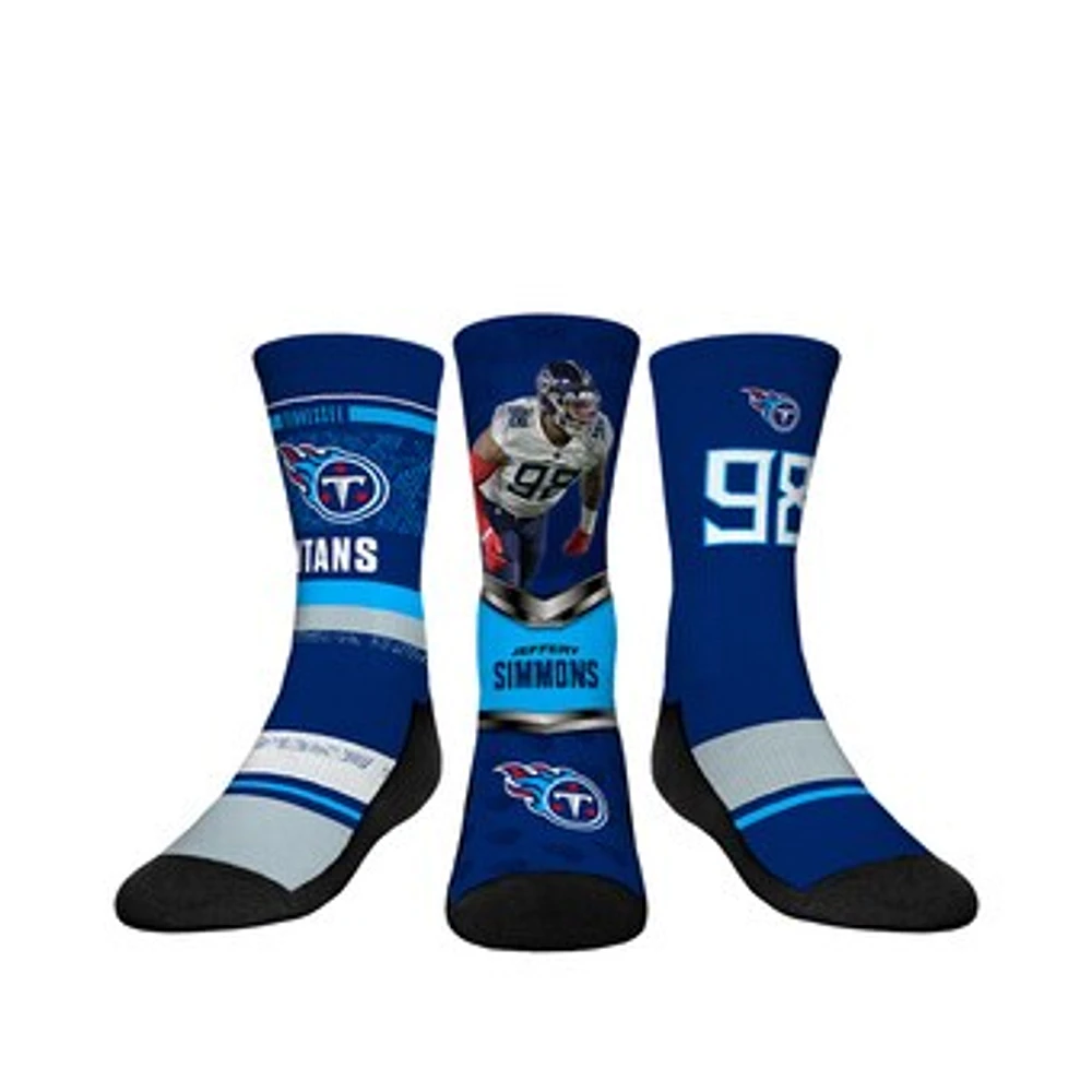Youth Rock Em Socks Jeffery Simmons Tennessee Titans 3-Pack Crew Sock Set