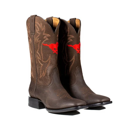 Men's Brown SMU Mustangs Western Boots