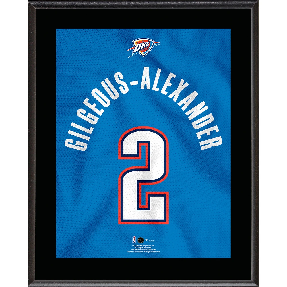 Shai Gilgeous-Alexander Oklahoma City Thunder 10.5" x 13" Jersey Number Sublimated Player Plaque