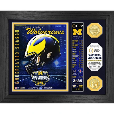 Highland Mint Michigan Wolverines College Football Playoff 2023 National Champions 13" x 16" Banner Bronze Coin Photo Mint