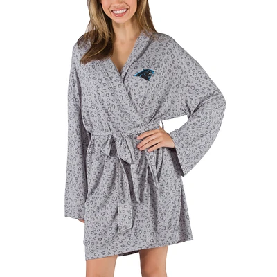 Women's Concepts Sport Gray Carolina Panthers Frill Hacci Knit Robe