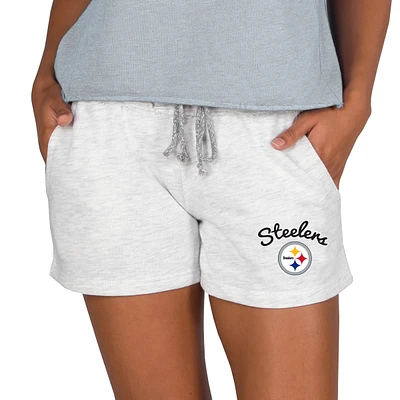 Women's Concepts Sport Oatmeal Pittsburgh Steelers Mainstream Terry Lounge Shorts