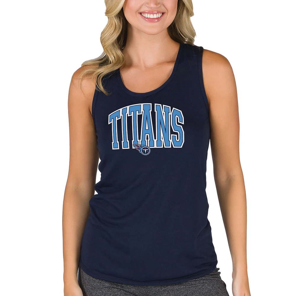 Women's Concepts Sport Navy Tennessee Titans Marathon Racer Back Tank Top