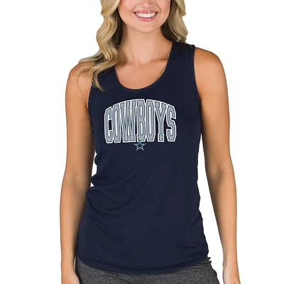 Women's Concepts Sport Navy Dallas Cowboys Marathon Racer Back Tank Top
