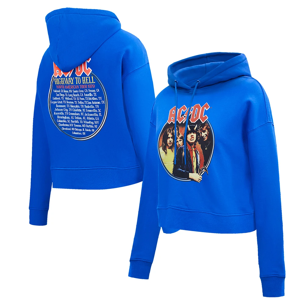 Women's Freeze Max Royal AC/DC Highway to Hell Cropped Pullover Hoodie