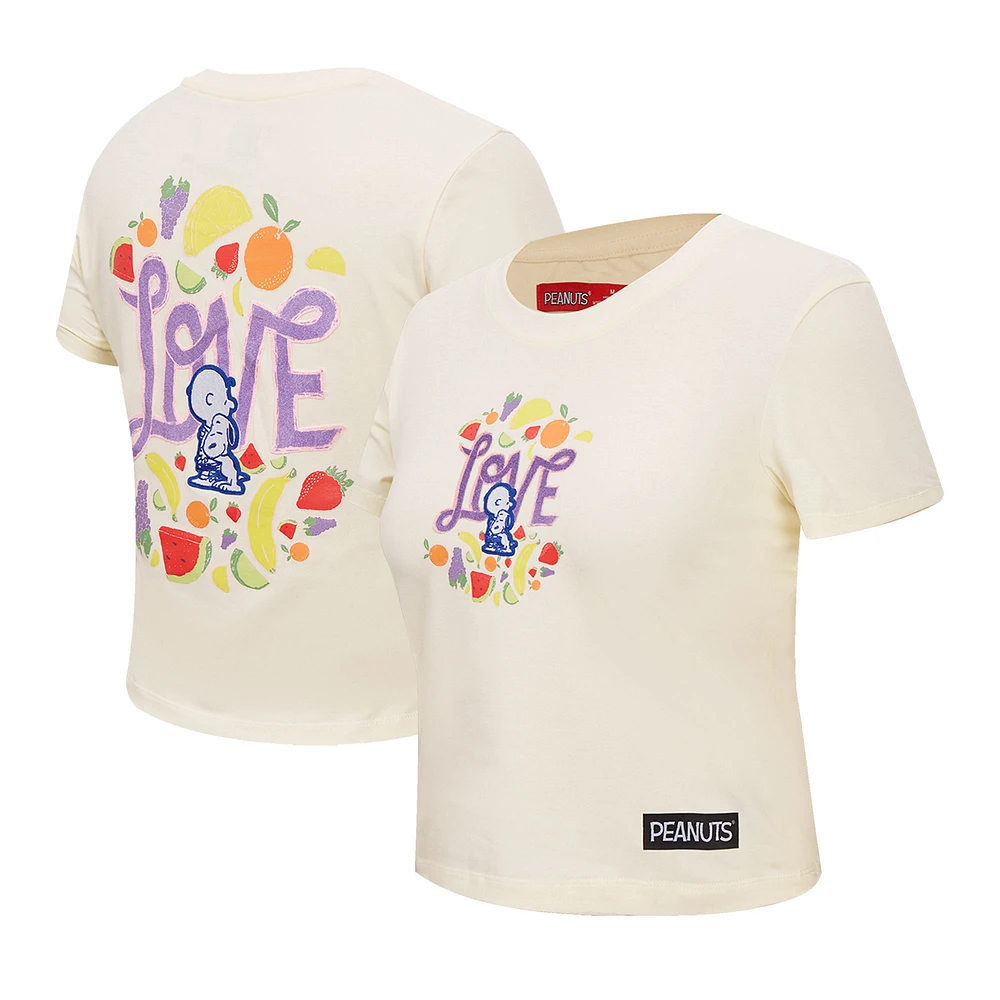 Women's Freeze Max Cream Peanuts Sweet Love Baby Doll Cropped T-Shirt