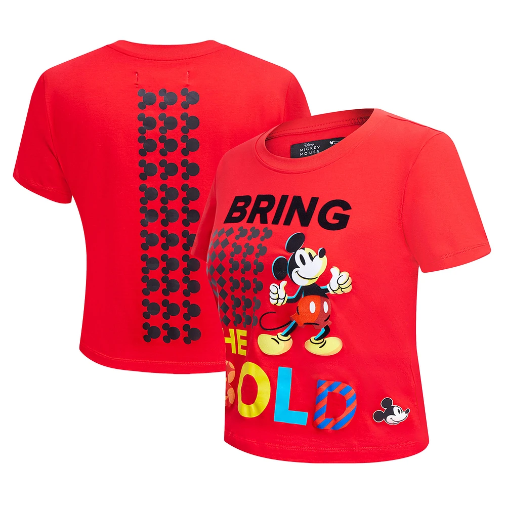 Women's Freeze Max Mickey Mouse Red & Friends Bold Expression Baby Doll Cropped T-Shirt
