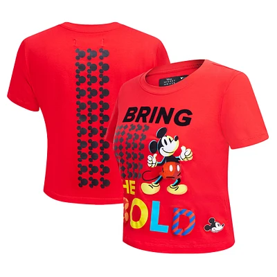 Women's Freeze Max Mickey Mouse Red & Friends Bold Expression Baby Doll Cropped T-Shirt