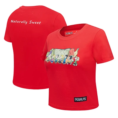 Women's Freeze Max Red Peanuts Naturally Sweet Baby Doll Cropped T-Shirt