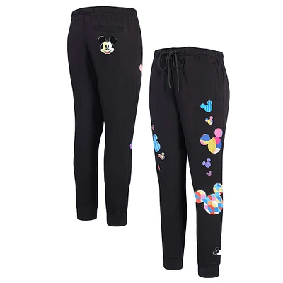Women's Freeze Max Black Mickey Mouse Icons Expression Fleece Jogger