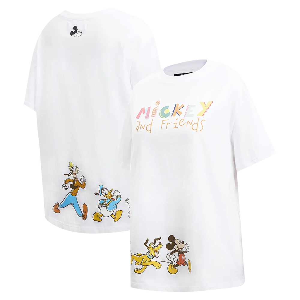 Women's Freeze Max White Mickey & Friends Boyfriend T-Shirt
