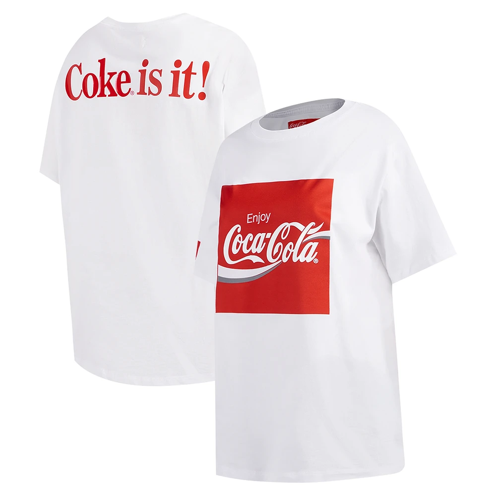 Women's Freeze Max White Coca-Cola Enjoy Boyfriend T-Shirt