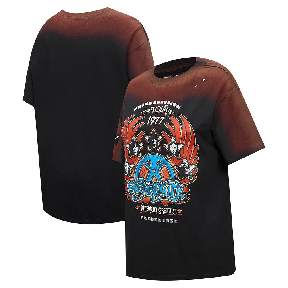 Women's Freeze Max Black Aerosmith America's Greatest Rock and Roll Band Boyfriend T-Shirt