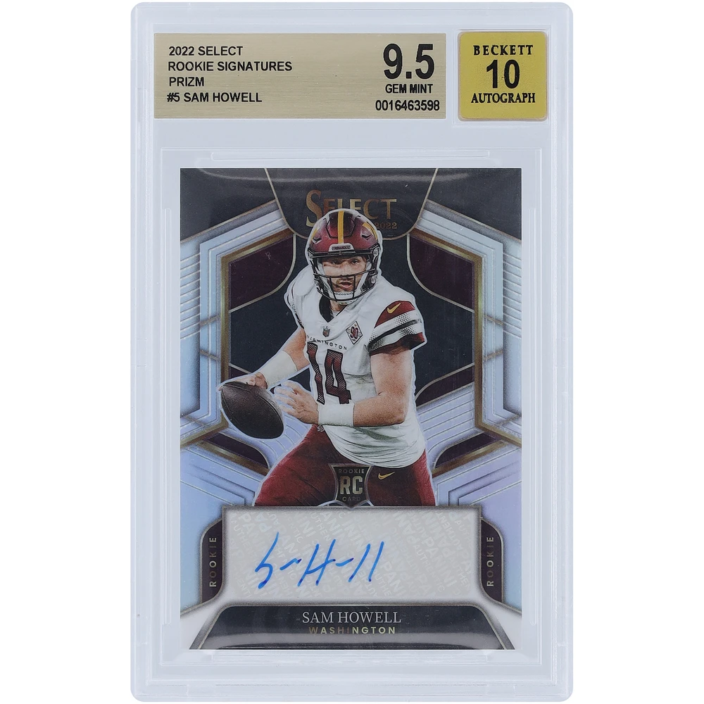 Sam Howell Washington Commanders Autographed 2022 Panini Select Silver Prizm #RS-SH #195/199 BGS Authenticated 9.5/10 Rookie Card