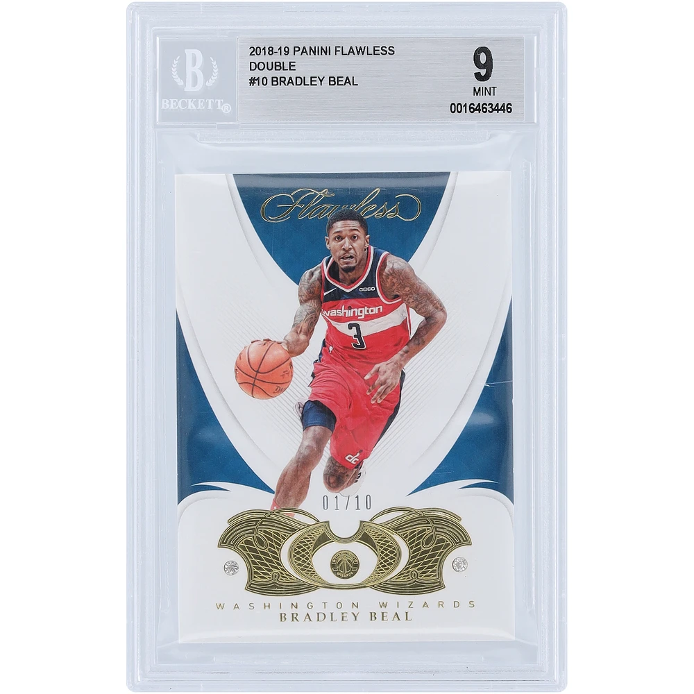 Bradley Beal Washington Wizards 2018-19 Panini Flawless Dual Diamond Relic #10 #1/10 BGS Authenticated 9 Card