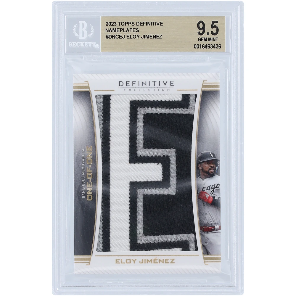 Eloy Jimenez Chicago White Sox 2023 Topps Definitive Game Used Letter Relic #DNC-EJ #1/1 BGS Authenticated 9.5 Card