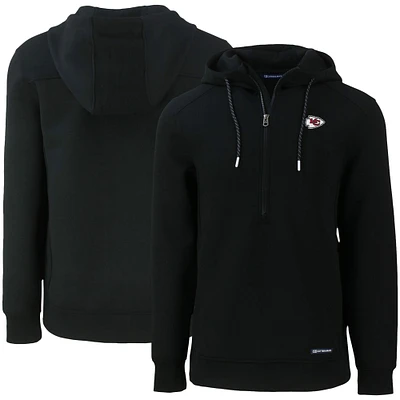 Men's Cutter & Buck Kansas City Chiefs Primary Mark Roam Eco Recycled Half-Zip Pullover Hoodie