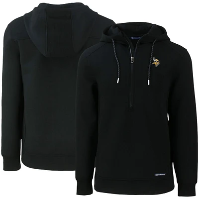 Men's Cutter & Buck Minnesota Vikings Primary Mark Roam Eco Recycled Half-Zip Pullover Hoodie