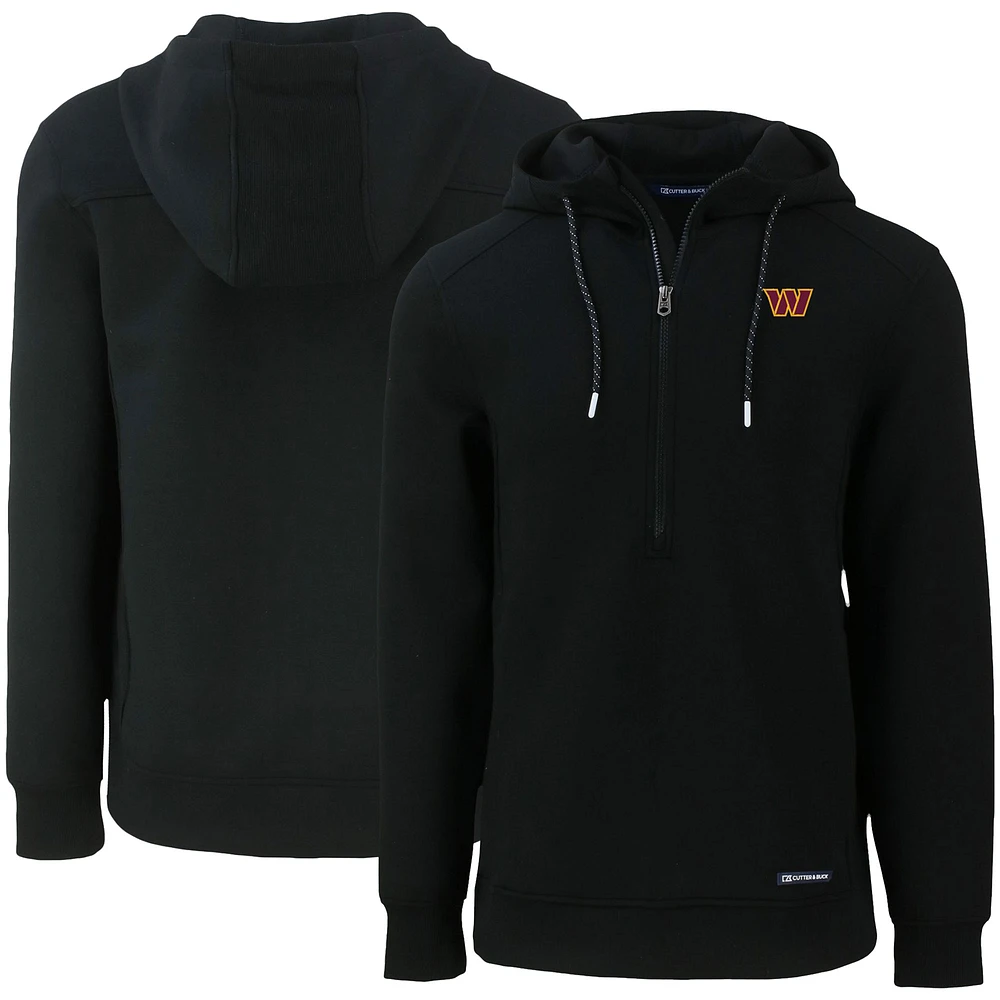 Men's Cutter & Buck Washington Commanders Primary Mark Roam Eco Recycled Half-Zip Pullover Hoodie