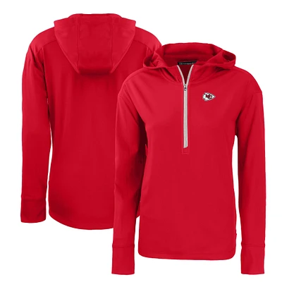 Women's Cutter & Buck Kansas City Chiefs Primary Mark Daybreak Eco Recycled Half-Zip Hoodie