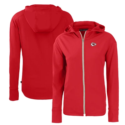 Women's Cutter & Buck Kansas City Chiefs Primary Mark Daybreak Eco Recycled Full-Zip Hoodie