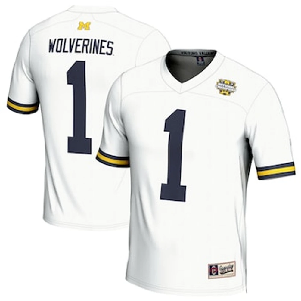 Youth GameDay Greats #1 White Michigan Wolverines College Football Playoff 2023 National Champions Lightweight Fashion Jersey