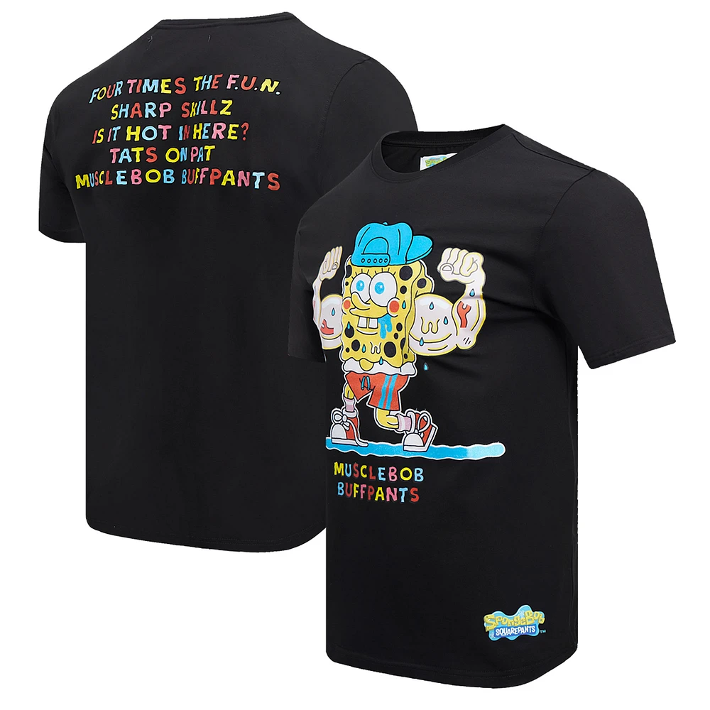 Men's Freeze Max Black SpongeBob SquarePants Musclebob Buffpants T-Shirt