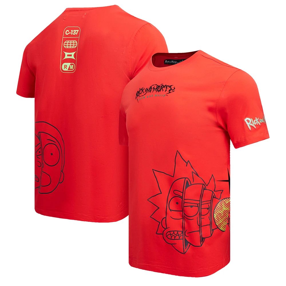 Men's Freeze Max Red Rick And Morty 90s Rave Rickvival T-Shirt