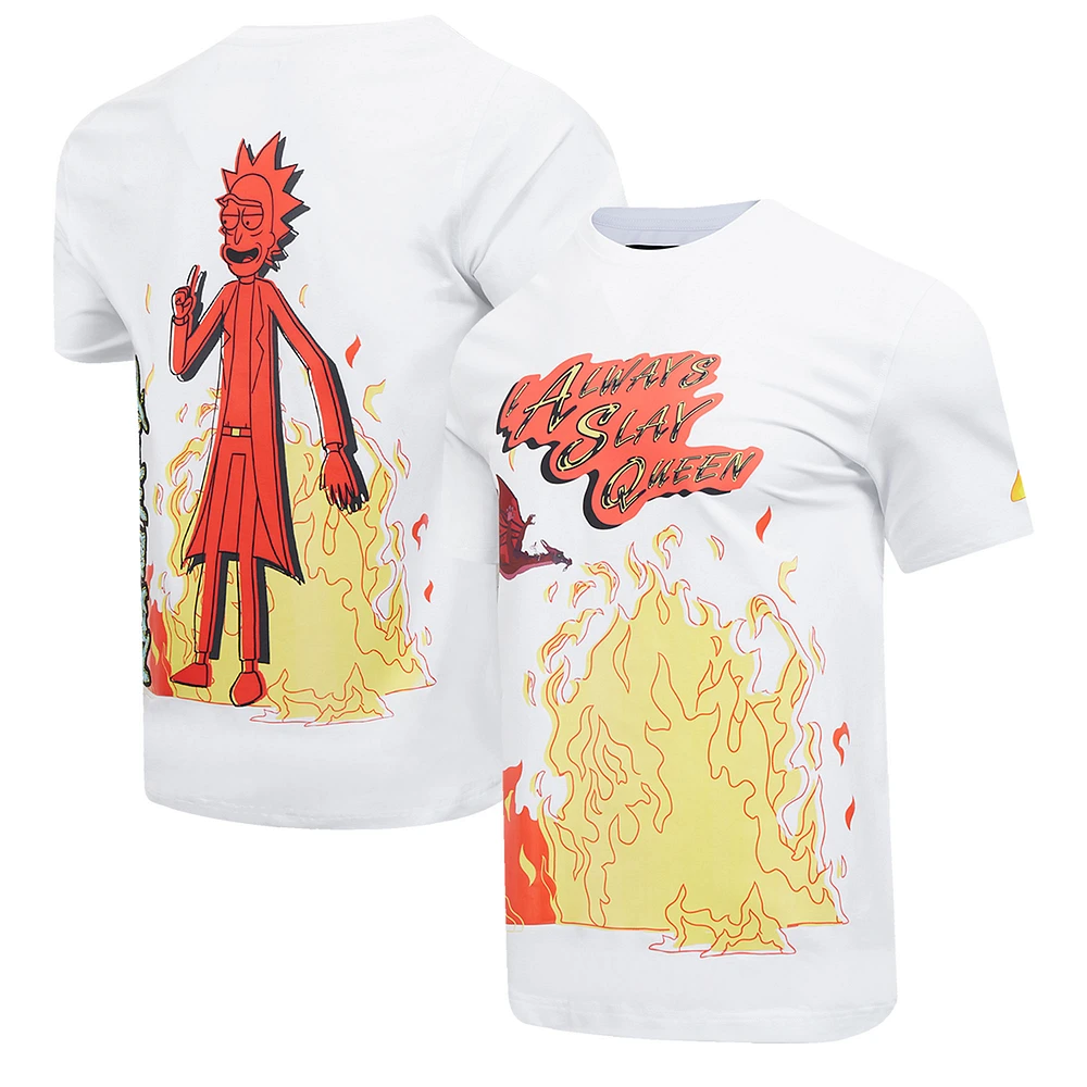 Men's Freeze Max White Rick And Morty Year of the Dragon I Always Slay Queen T-Shirt