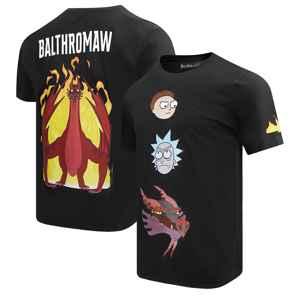 Men's Freeze Max Black Rick And Morty Balthromaw Year of the Dragon T-Shirt