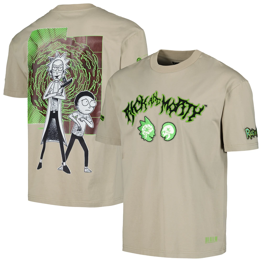 Men's Freeze Max Tan Rick And Morty 90s Rave Rickvival Loose T-Shirt