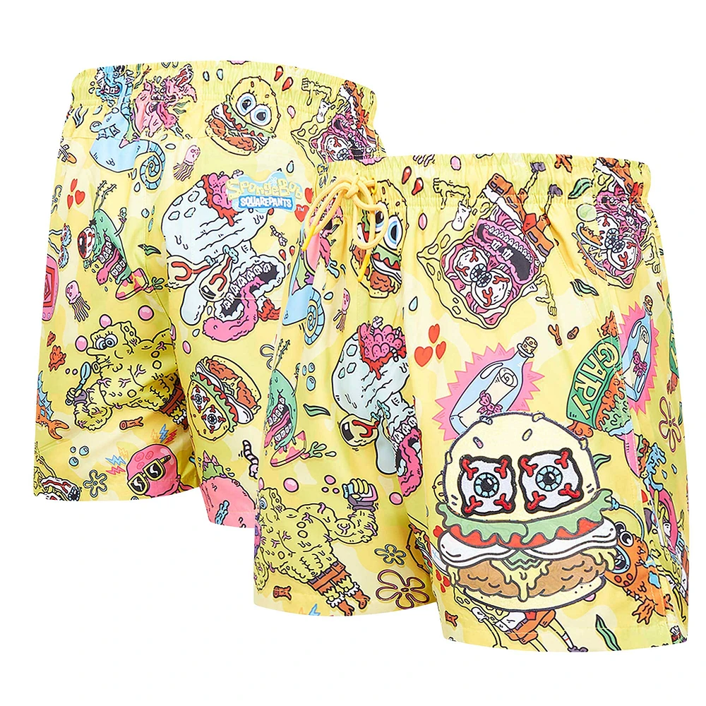 Men's Freeze Max Yellow SpongeBob SquarePants Krabby Patty Bob Shorts